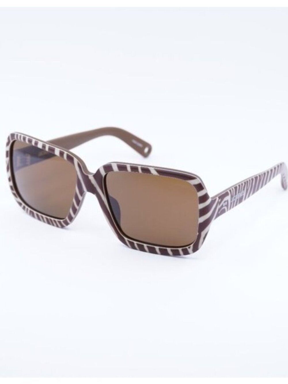 Jacquemus CABANA JAC/86 C4 Sunglasses Matte Brown Whaite Zebra Square Frame